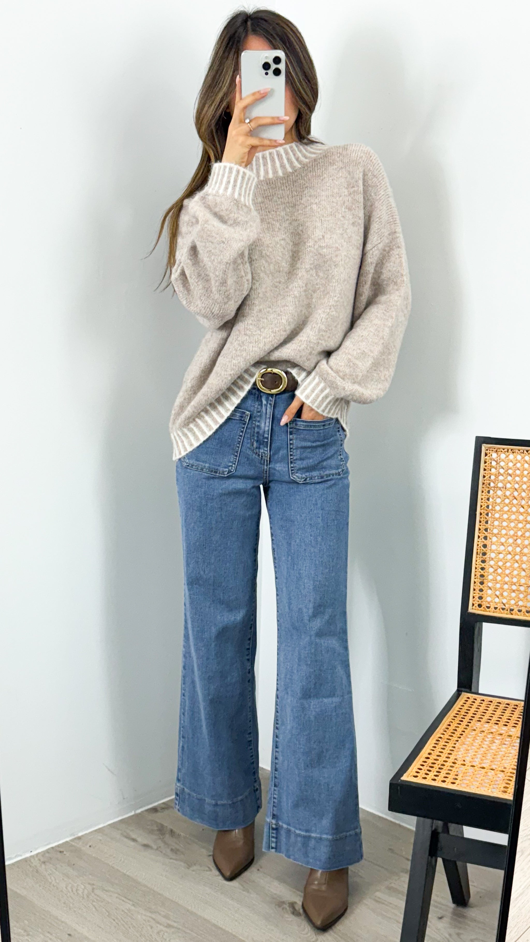 BESSIE STITCH KNIT - MOCHA