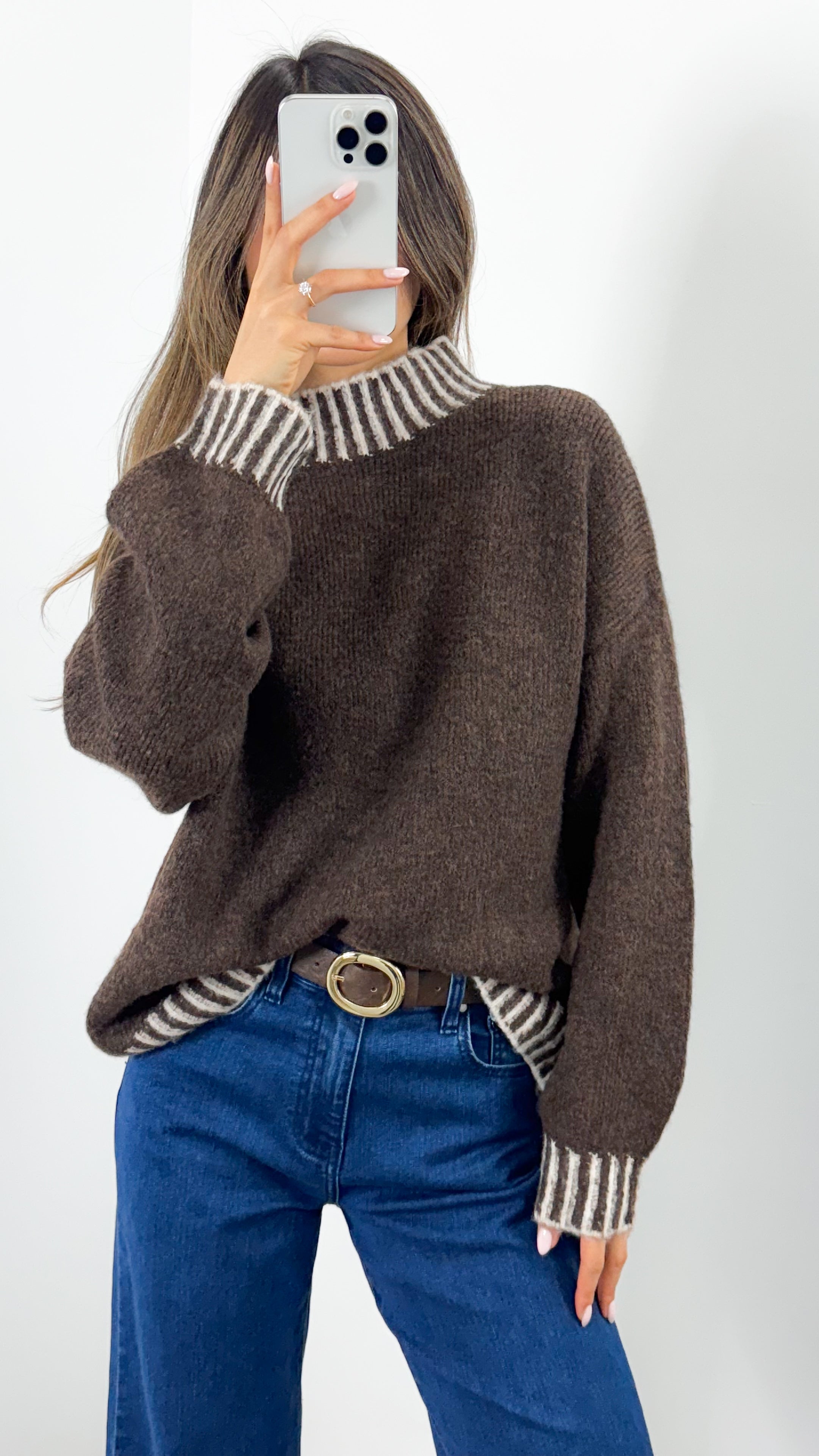 BESSIE STITCH KNIT - CHOCOLATE