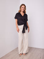 COMO LINEN SHIRT - BLACK