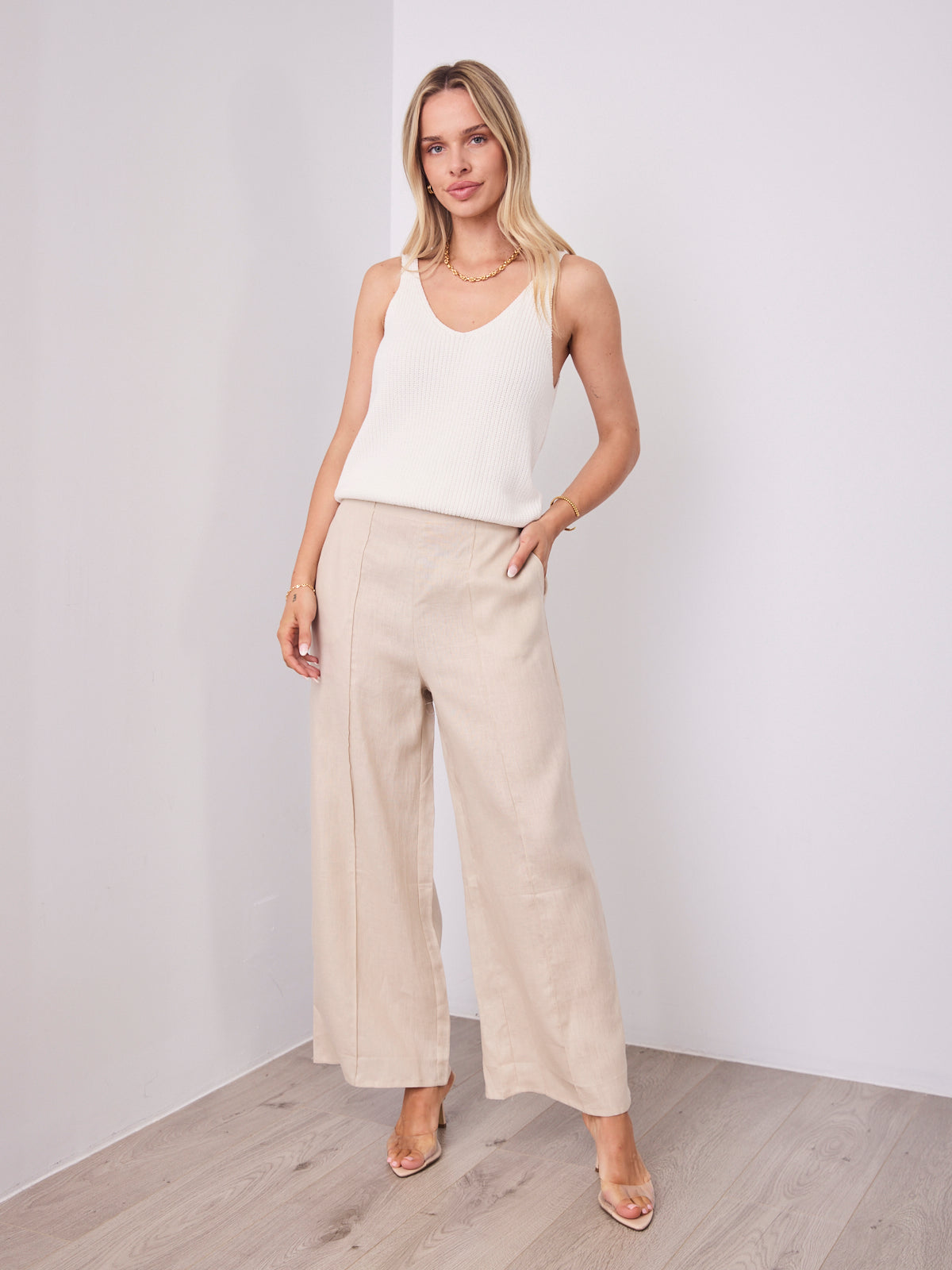 BAKER LINEN PANT - BEIGE