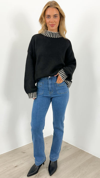 BESSIE STITCH KNIT - BLACK