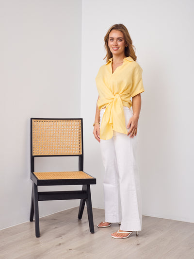 COMO LINEN SHIRT - BUTTER