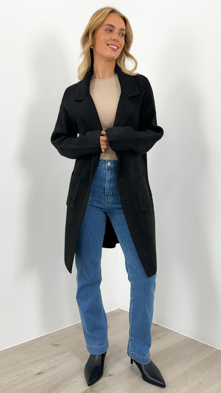 ZEETA COATIGAN - BLACK