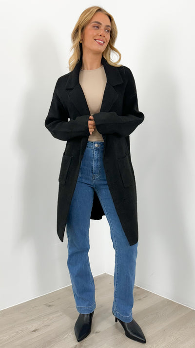 ZEETA COATIGAN - BLACK