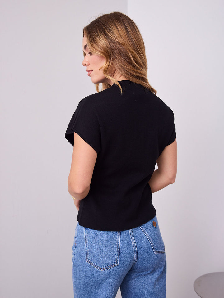ROWE KNIT TOP - BLACK