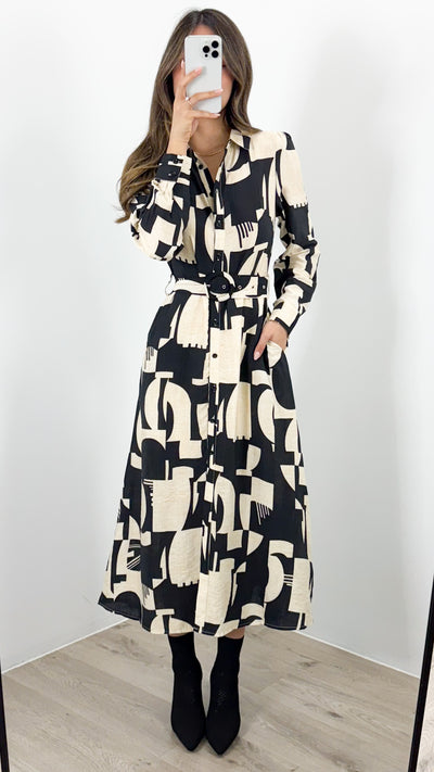 ARTE DRESS - BLACK + BEIGE