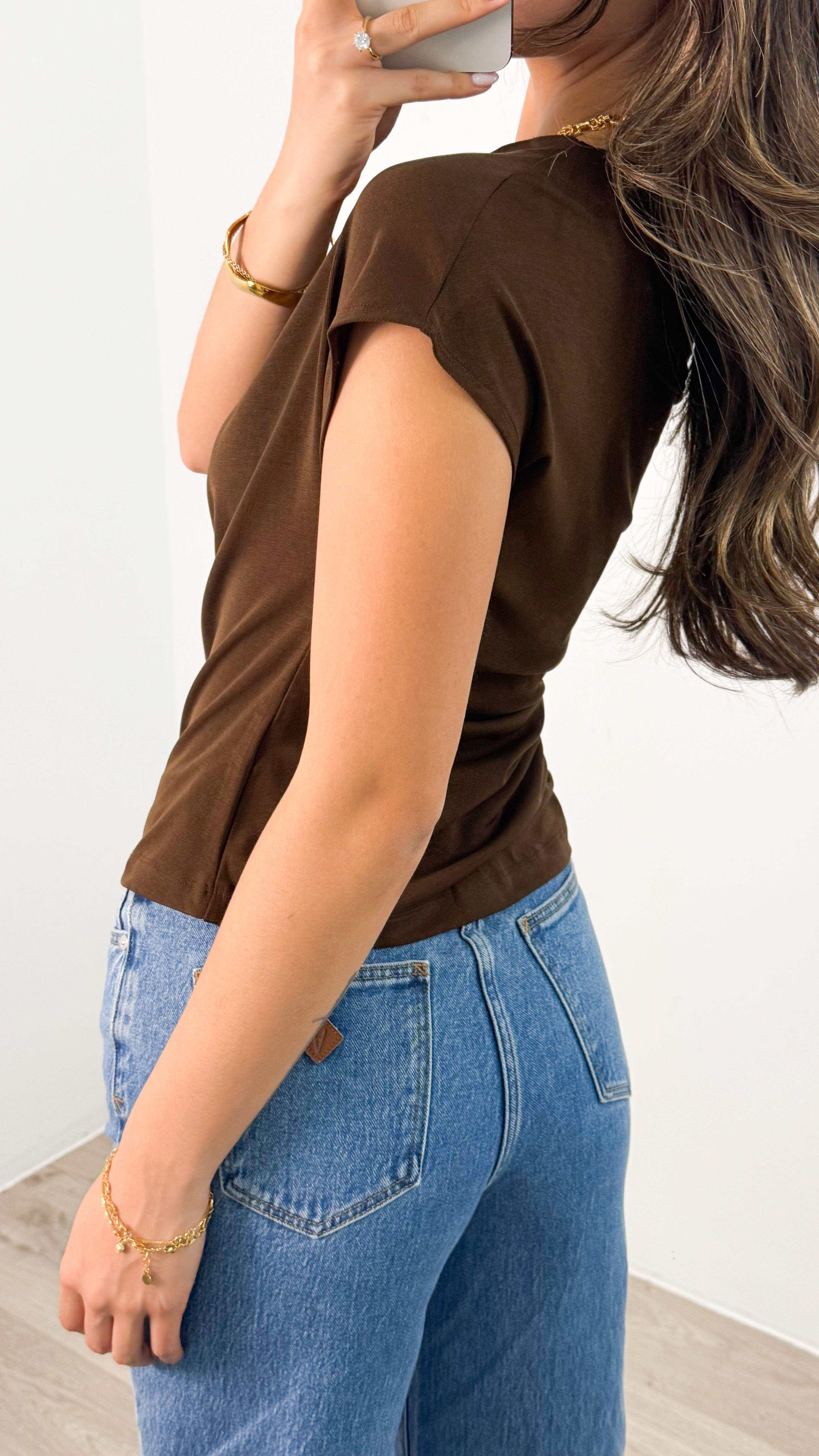 MEGAN TOP - CHOCOLATE