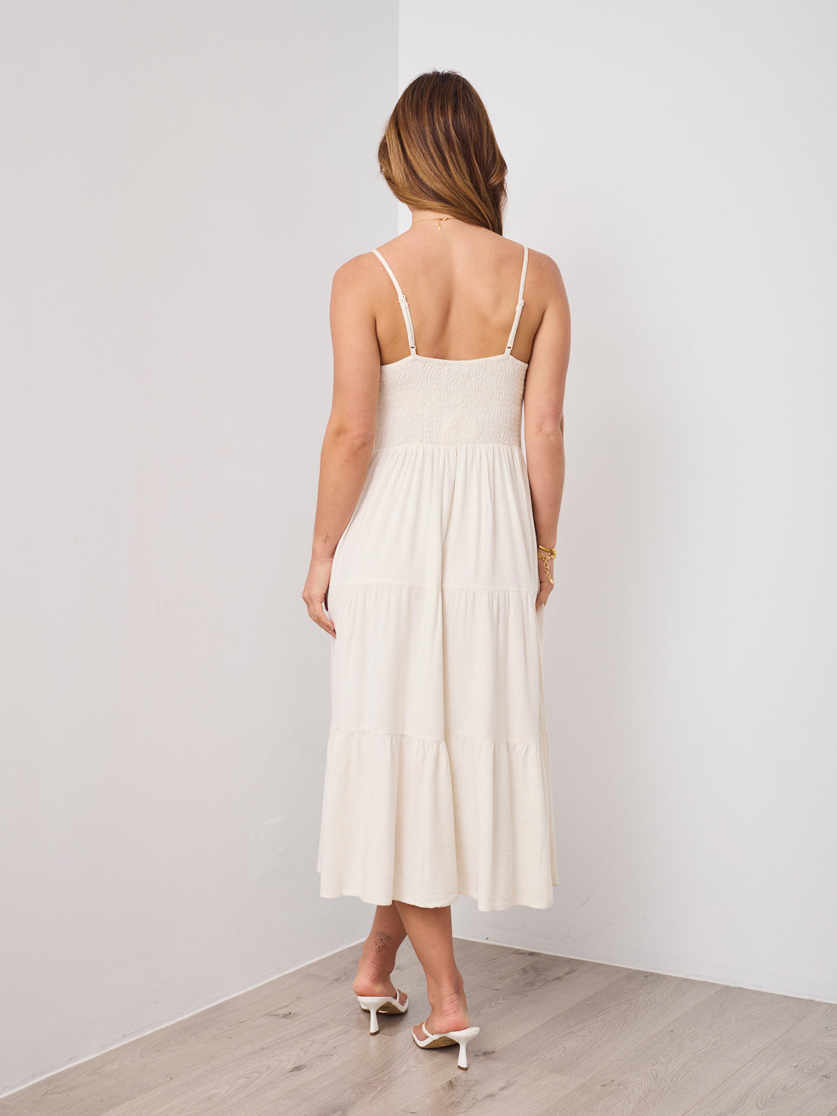ARIN LINEN DRESS - STONE