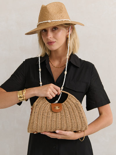 MAGGIE SUMMER STRAW BAG - TAN