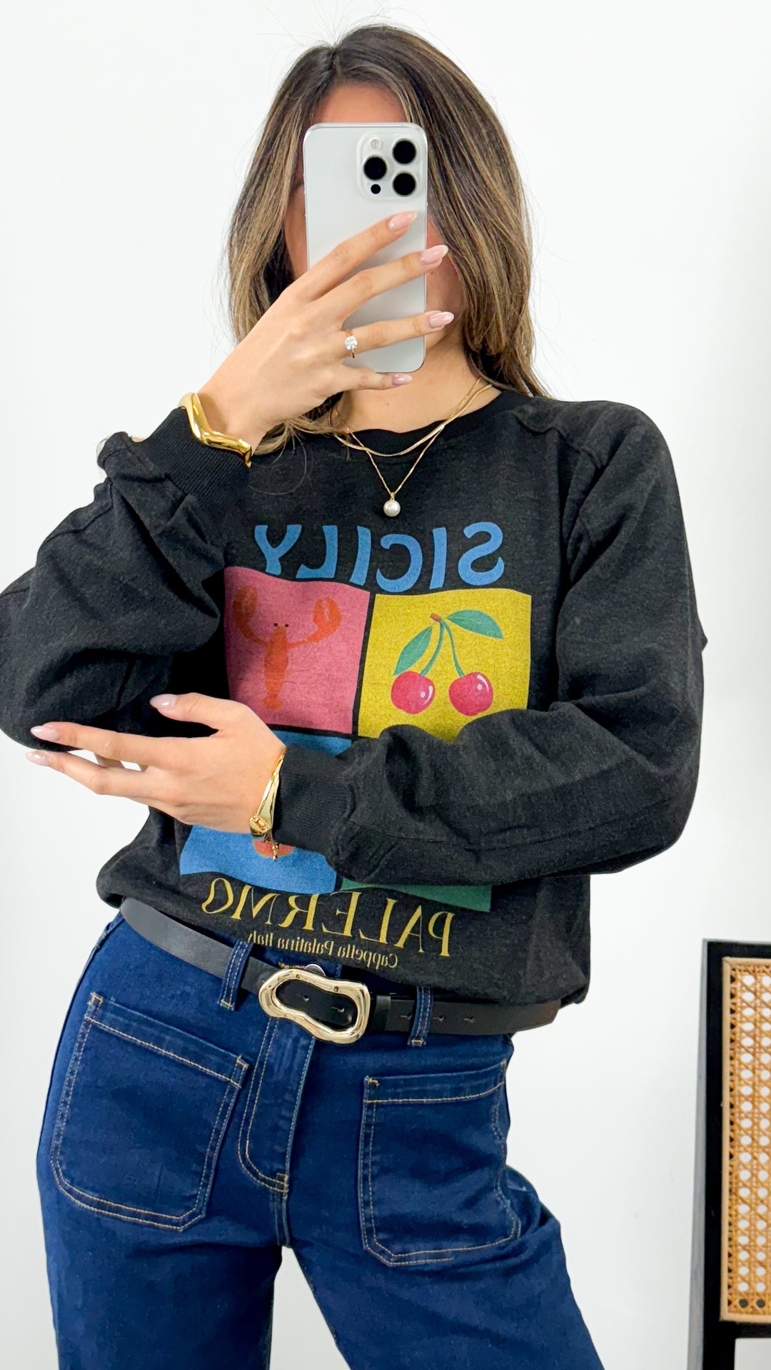 SICILY JUMPER - WASHED BLACK