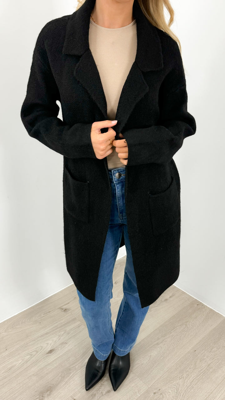 ZEETA COATIGAN - BLACK