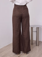 HANNAH LINEN PANT - CHOCOLATE