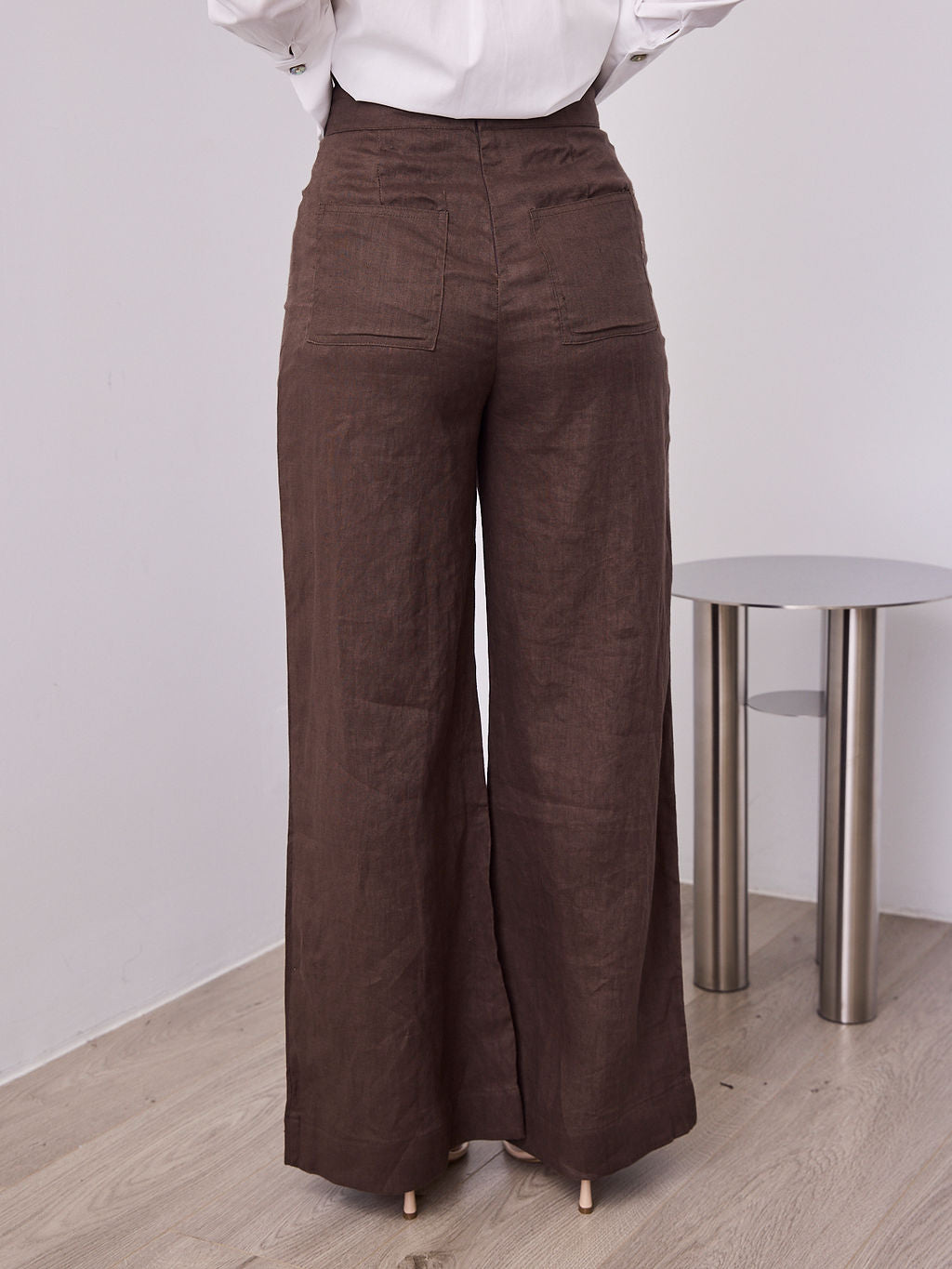 HANNAH LINEN PANT - CHOCOLATE