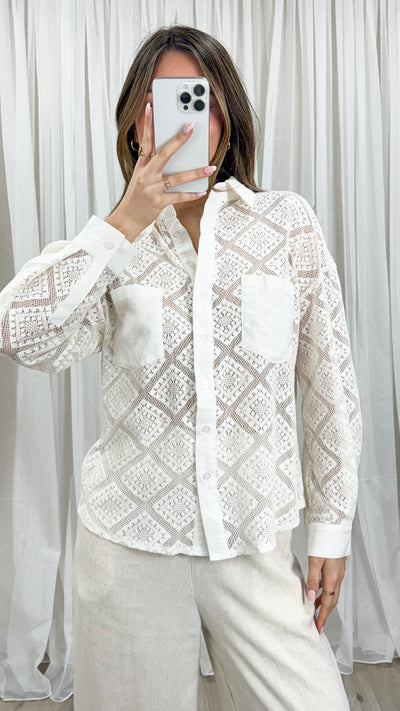 HAMPTON LACE SHIRT - WHITE