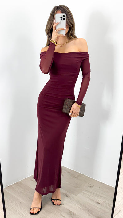 ROCHELLE DRESS - WINE