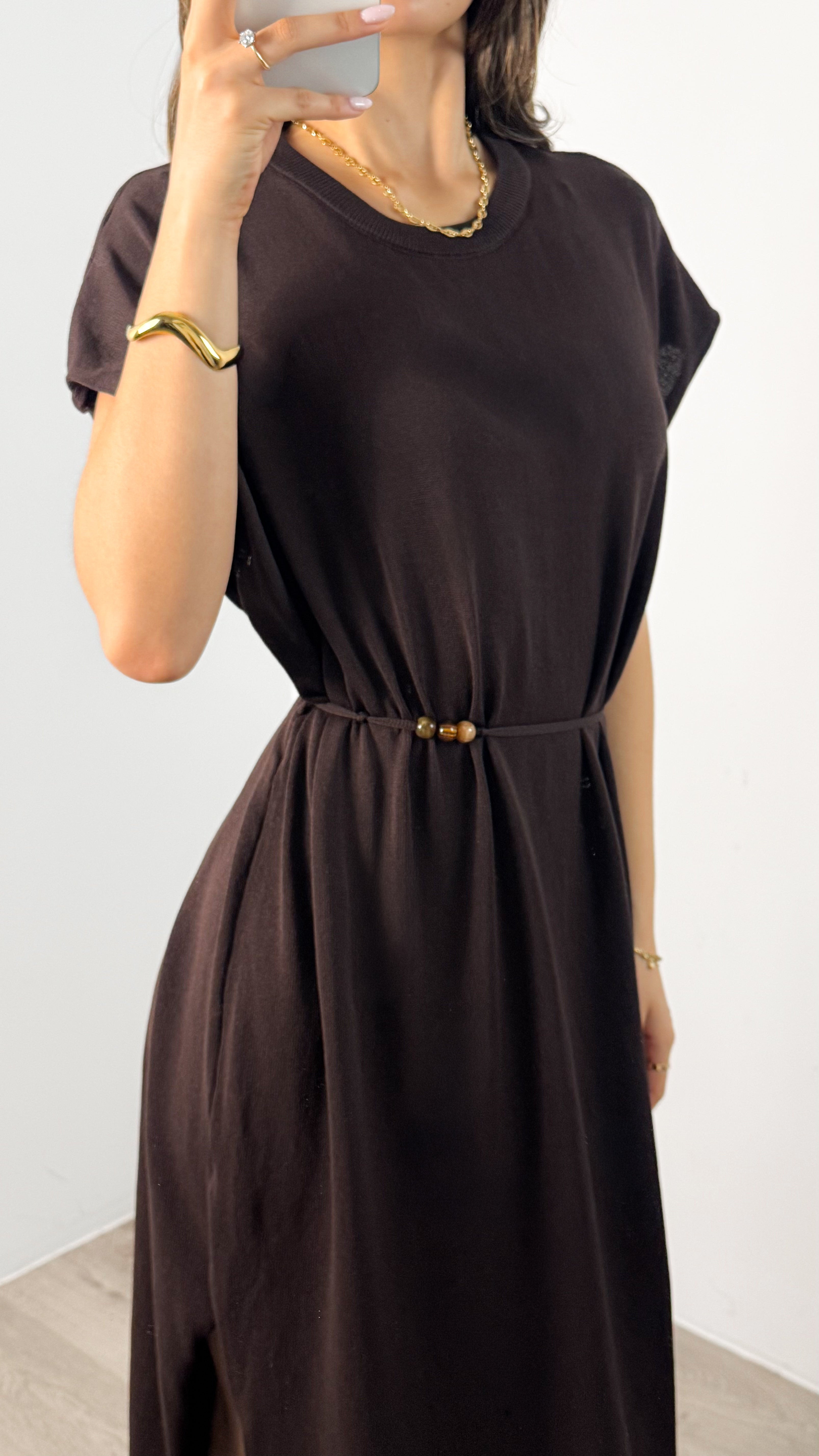 CARMINE DRESS - CHOCOLATE