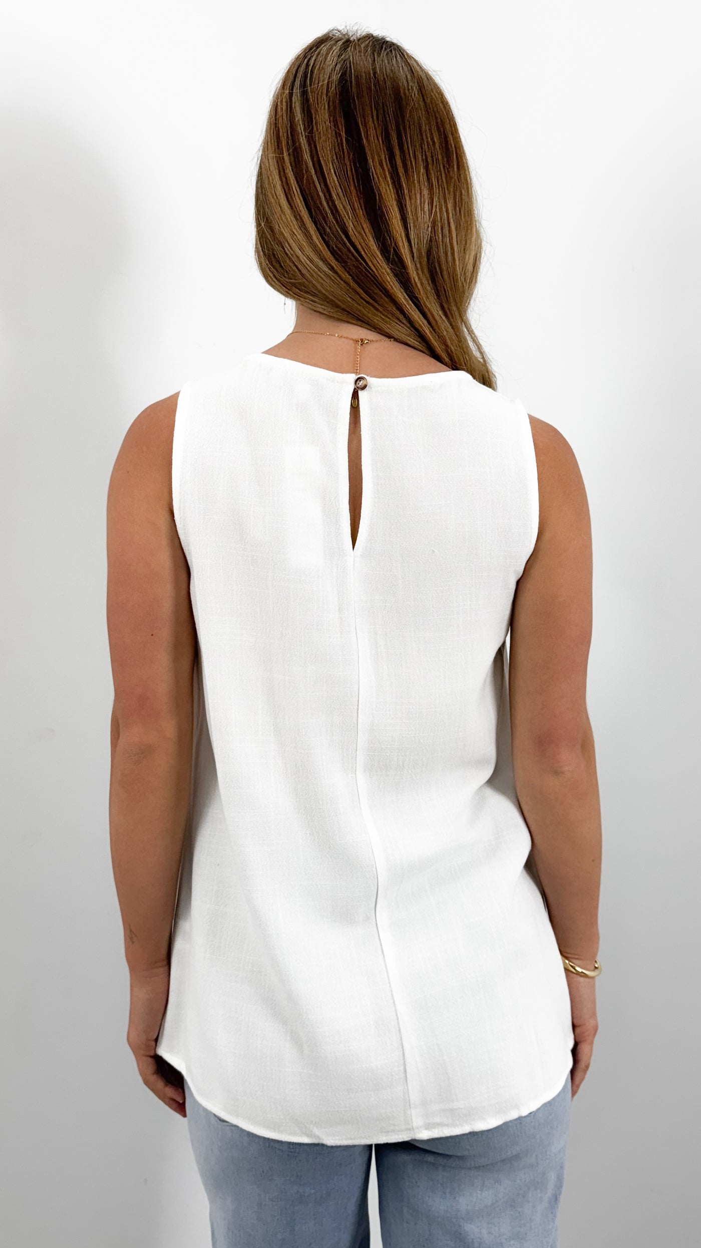 TALIA LINEN TOP - WHITE