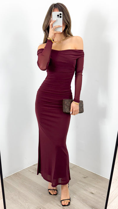 ROCHELLE DRESS - WINE