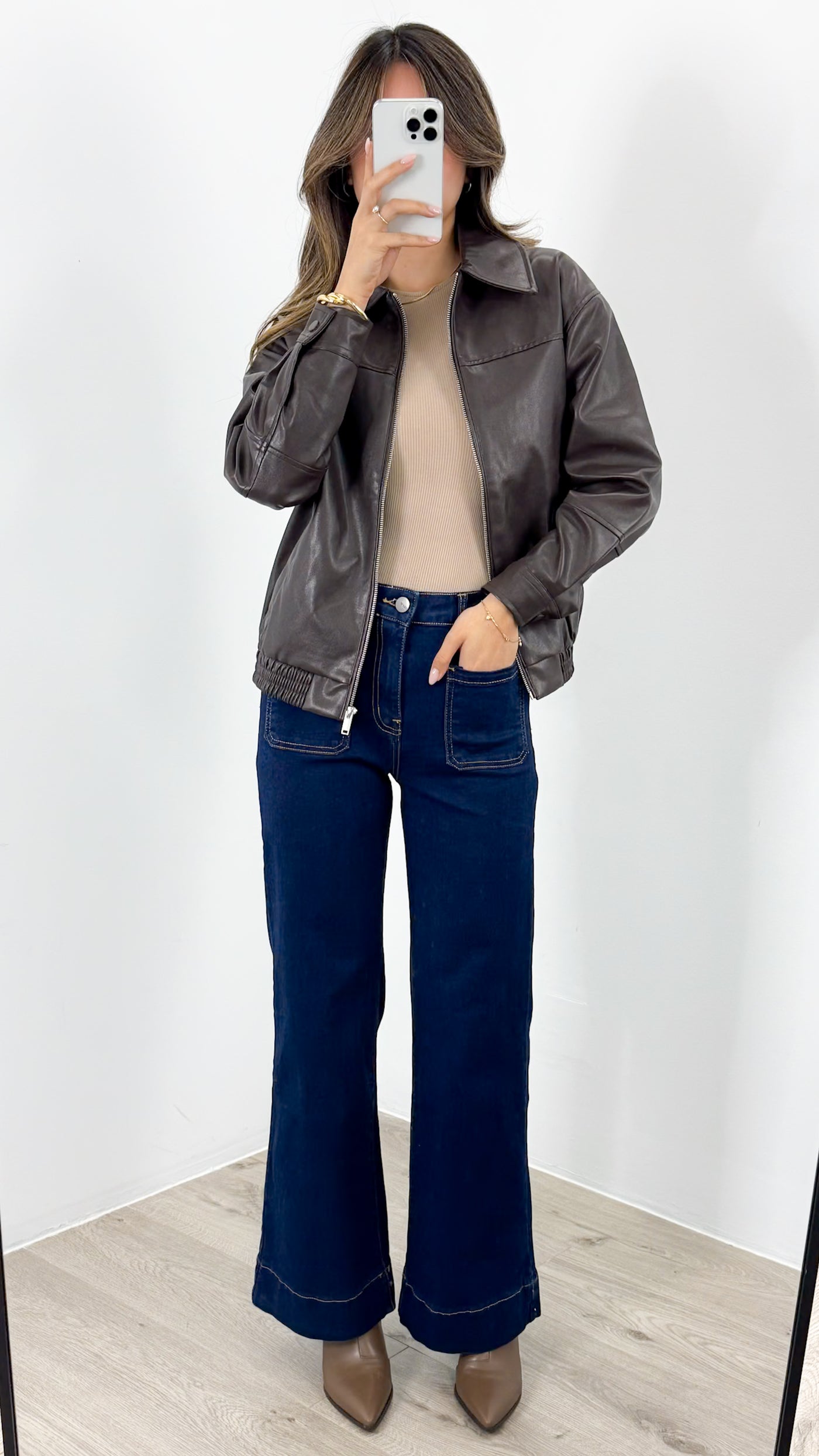 JAMISON PU JACKET - CHOCOLATE