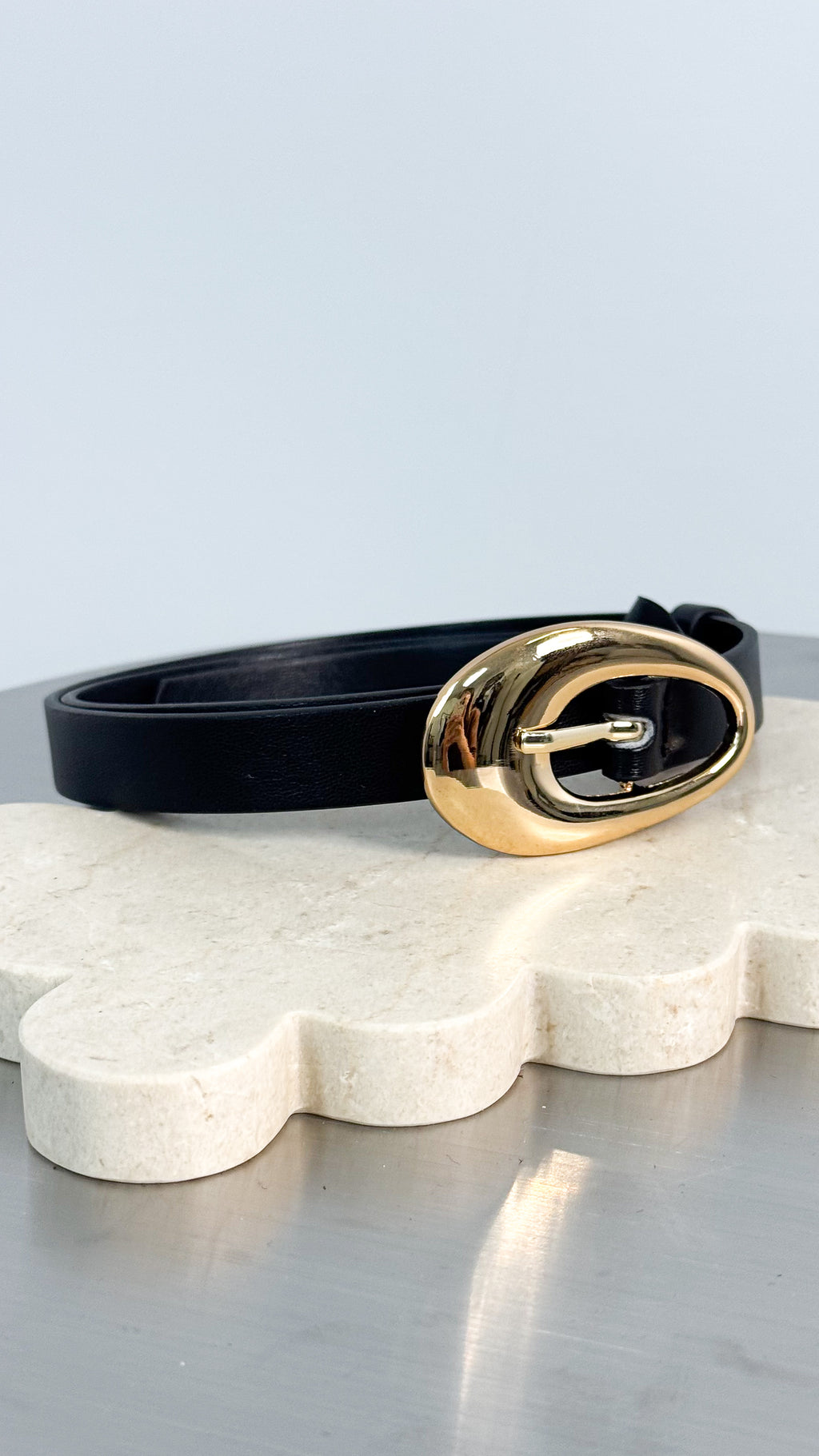 CELINA BUCKLE BELT - BLACK