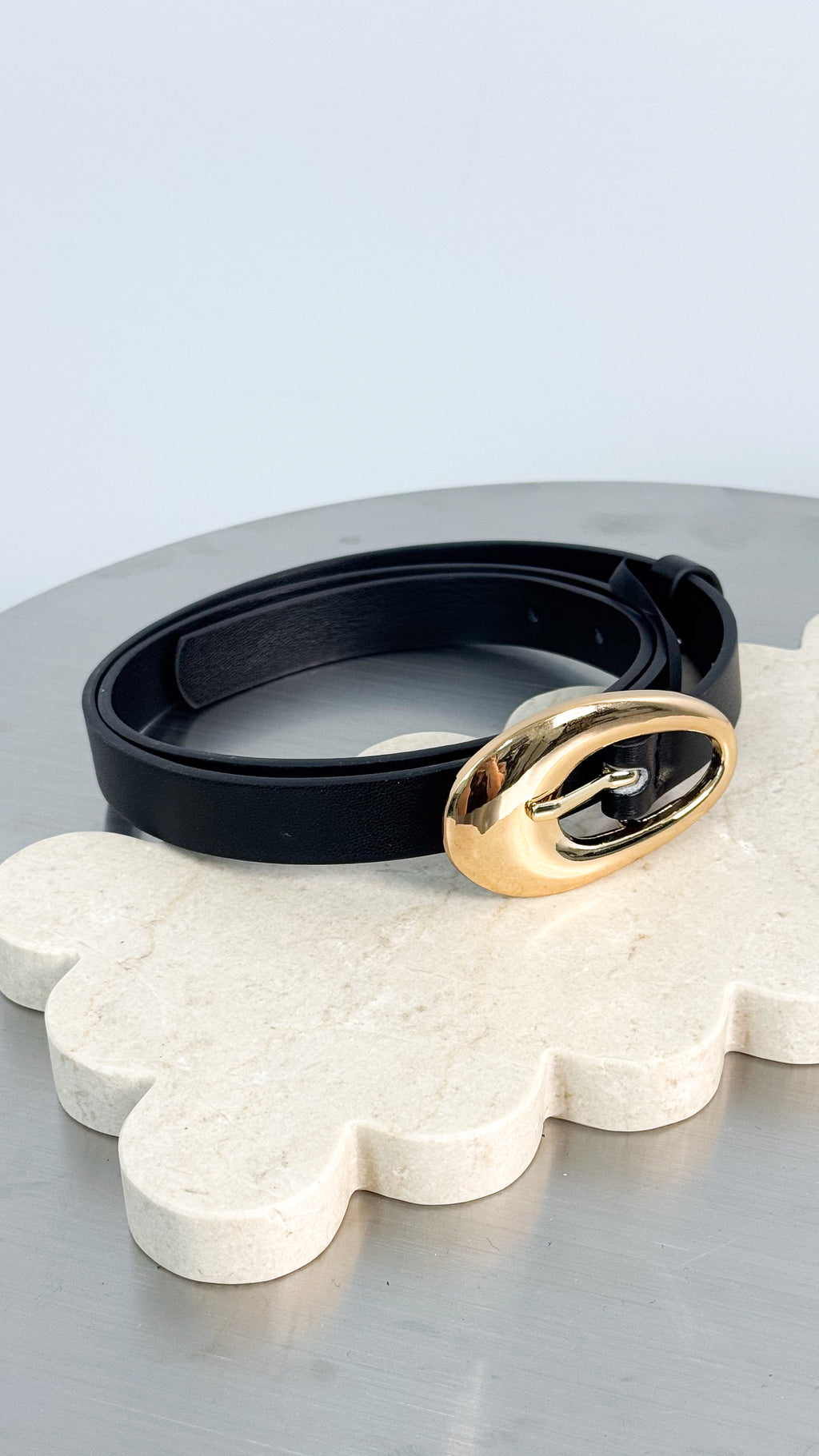 CELINA BUCKLE BELT - BLACK