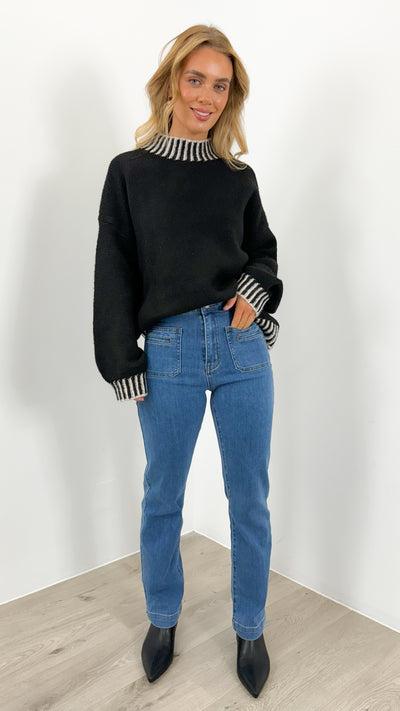 BESSIE STITCH KNIT - BLACK