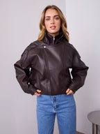 AXEL PU JACKET - CHOCOLATE