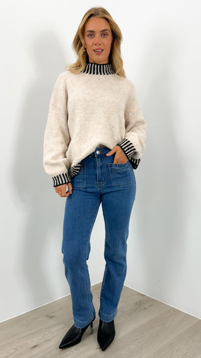 BESSIE STITCH KNIT - LATTE