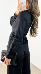 BAKER WRAP LINEN SHIRT - BLACK