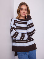 CHARLES KNIT - BLUE/CHOCOLATE