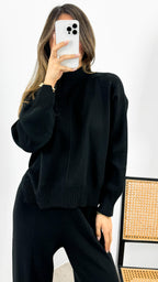 DELTA KNIT TOP - BLACK