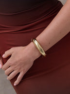 METAL OPEN CUFF BANGLE - GOLD