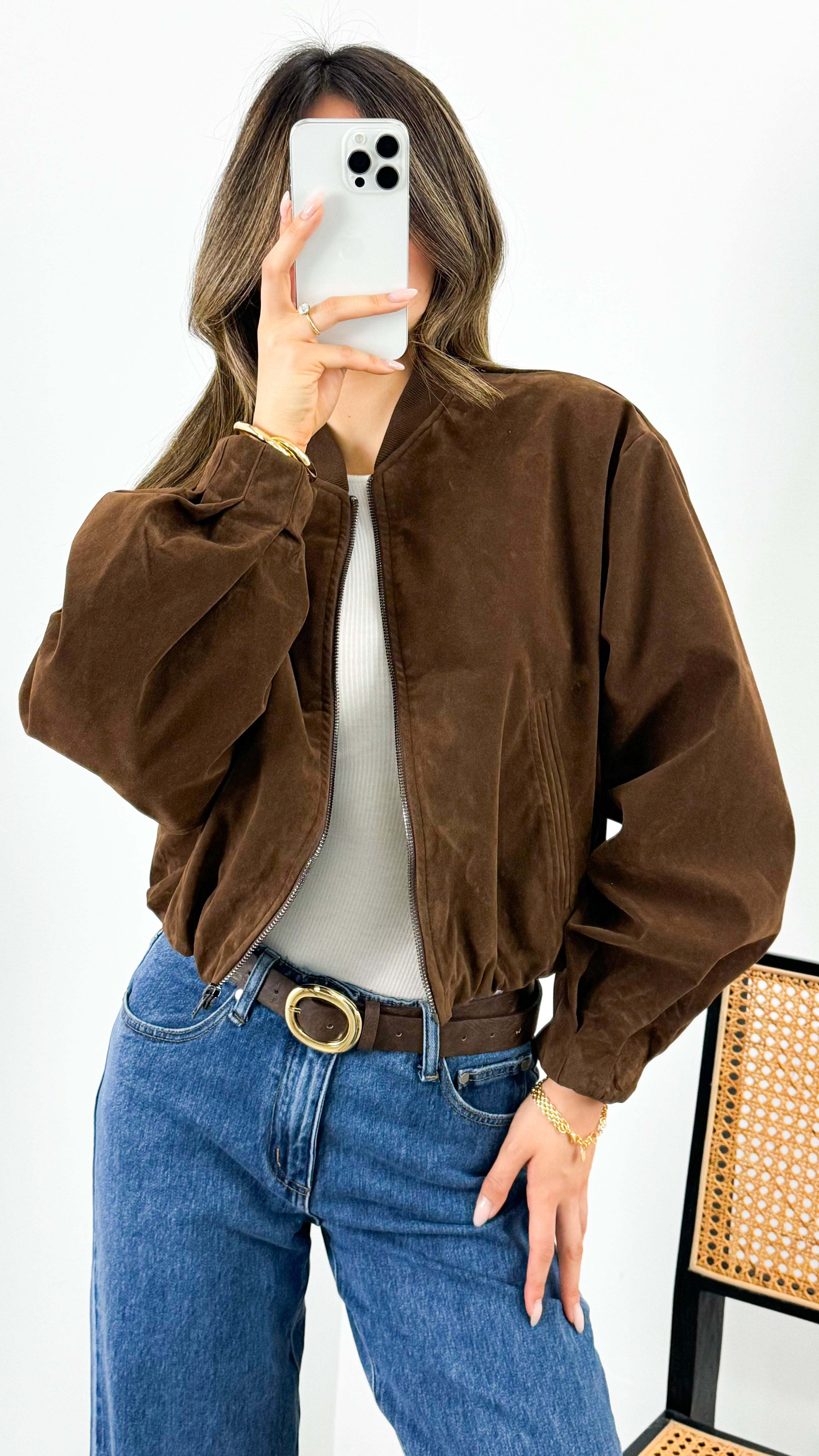VANCE BOMBER JACKET - CHOCOLATE