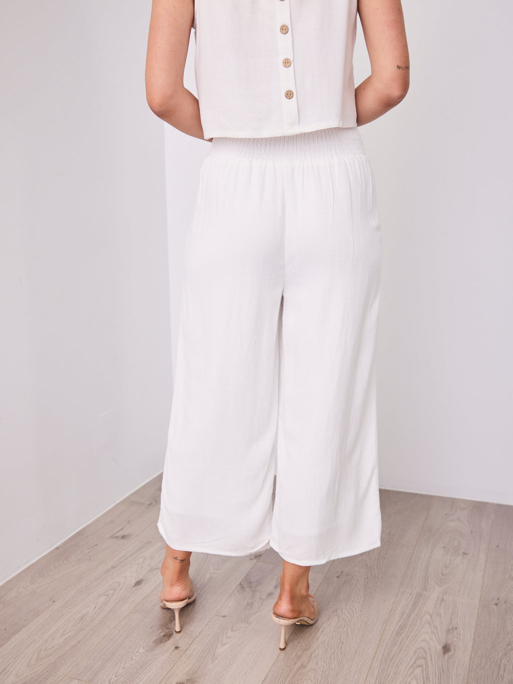 MEMPHIS 7/8 LINEN PANT - WHITE
