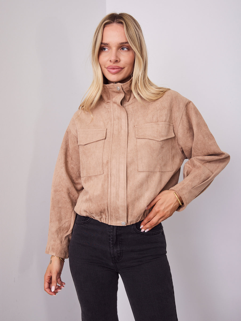 TULLY BOMBER JACKET - BEIGE