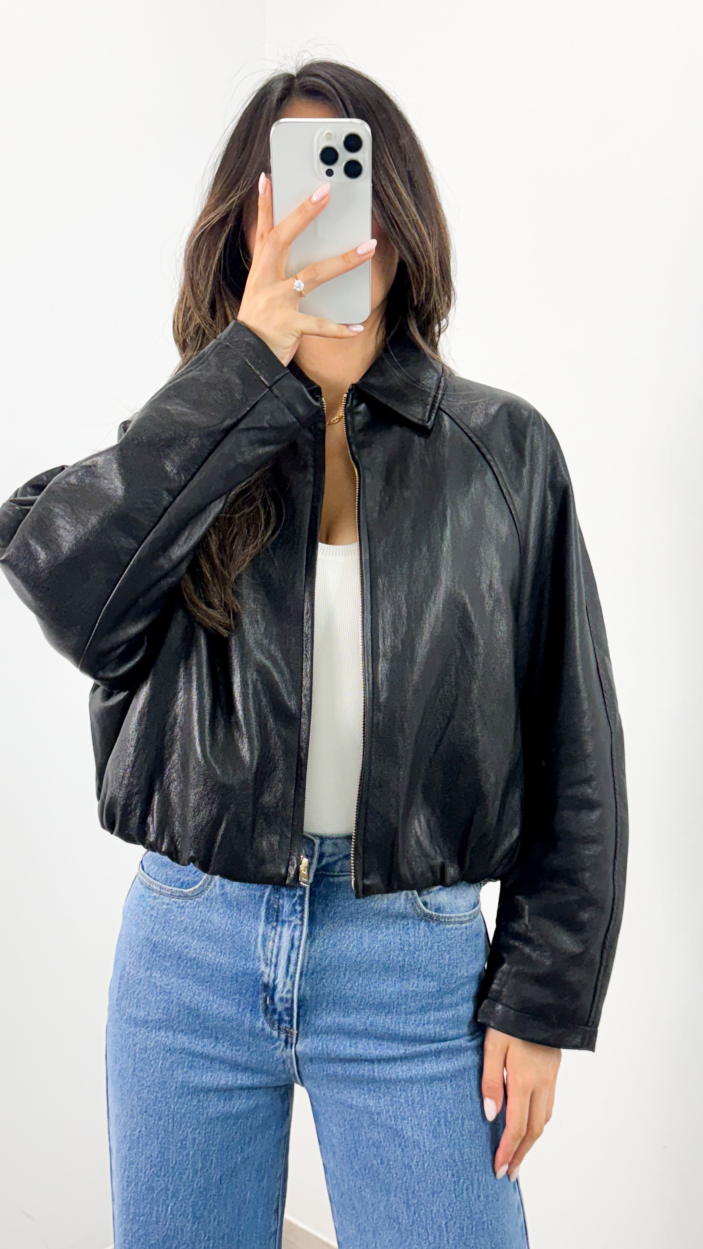 LONDON BOMBER JACKET - BLACK