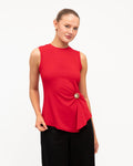 STACEY RIBBED TOP - RED