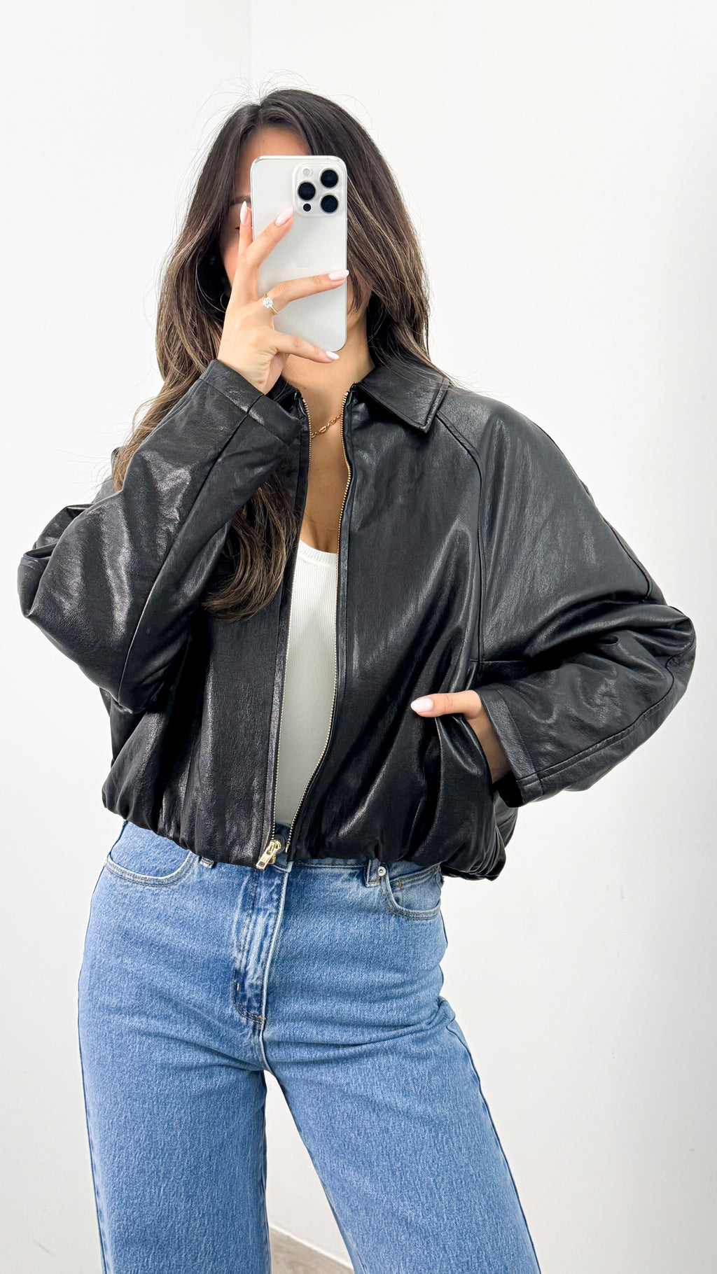 LONDON BOMBER JACKET - BLACK