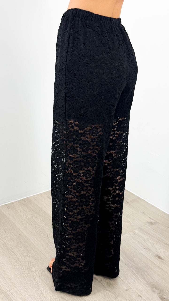 AZURA LACE PANTS - BLACK