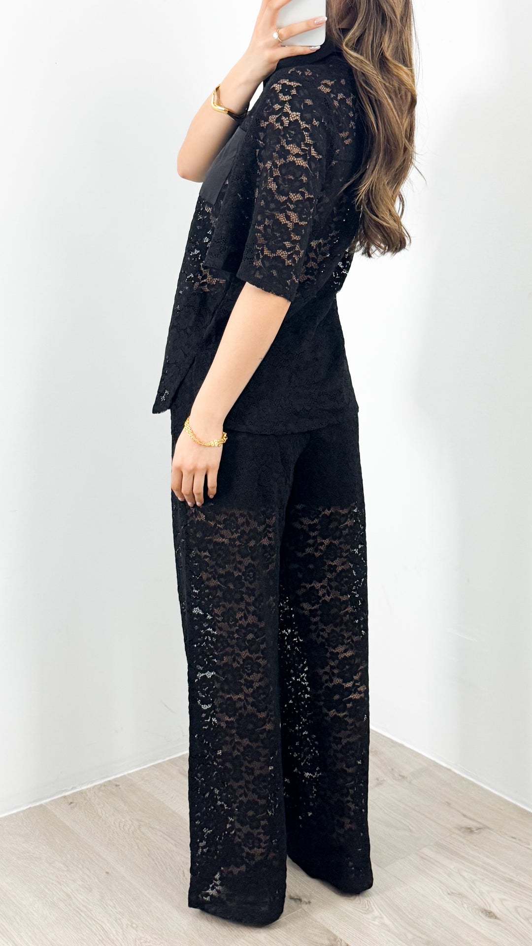 AZURA LACE PANTS - BLACK