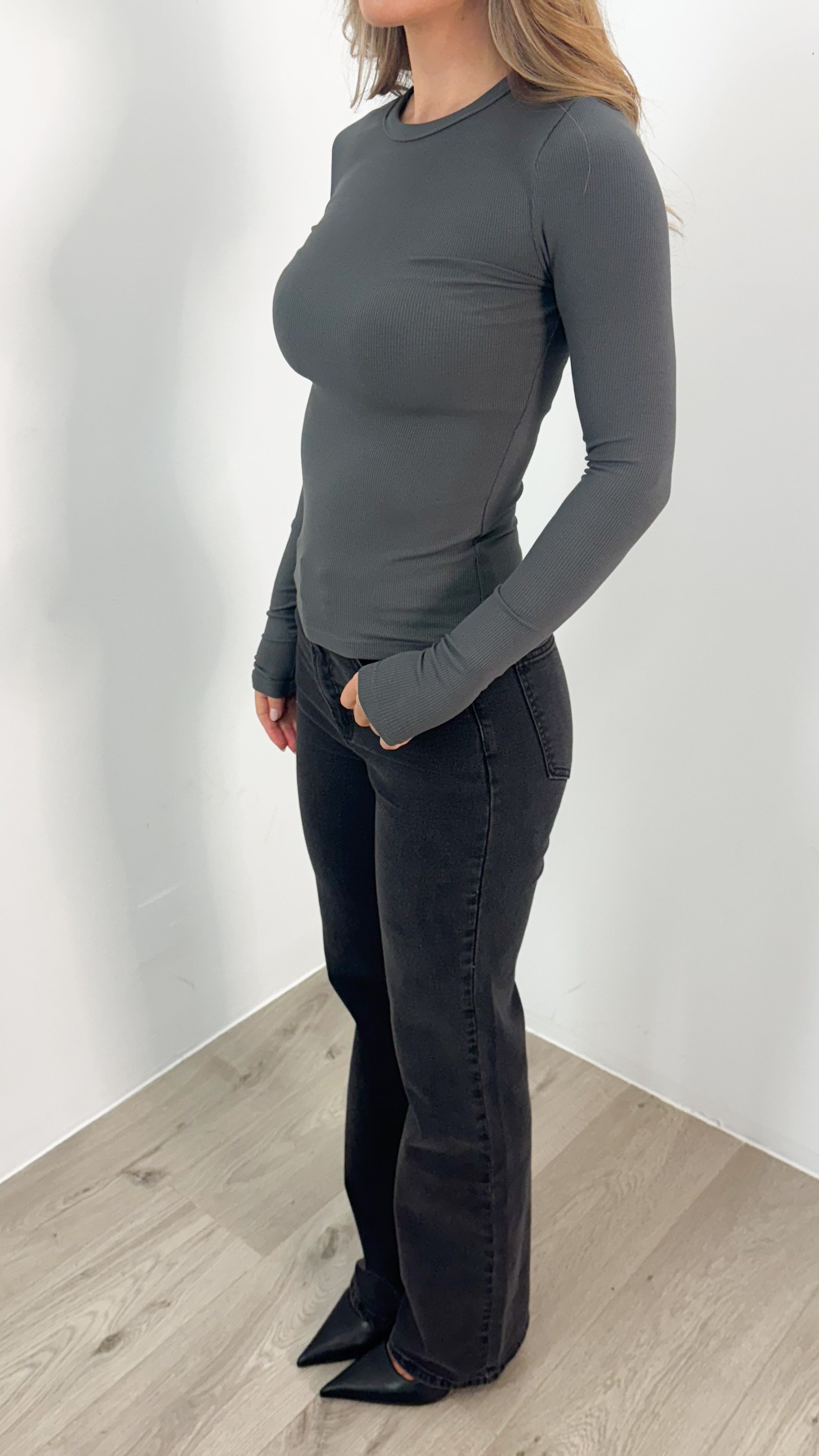 KAYLA TOP - CHARCOAL