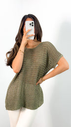 THEA KNIT TOP - OLIVE