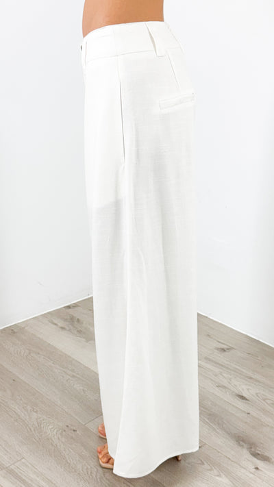 PALMER LINEN PANT - WHITE