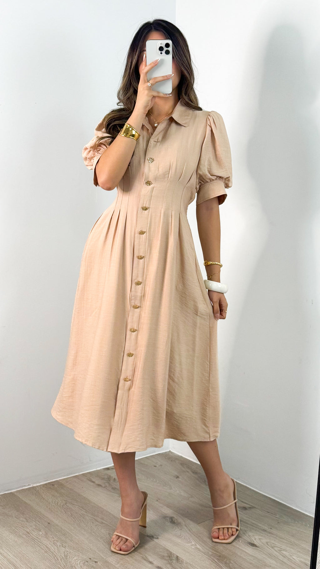 CASSANDRA DRESS - BEIGE