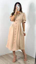 CASSANDRA DRESS - BEIGE