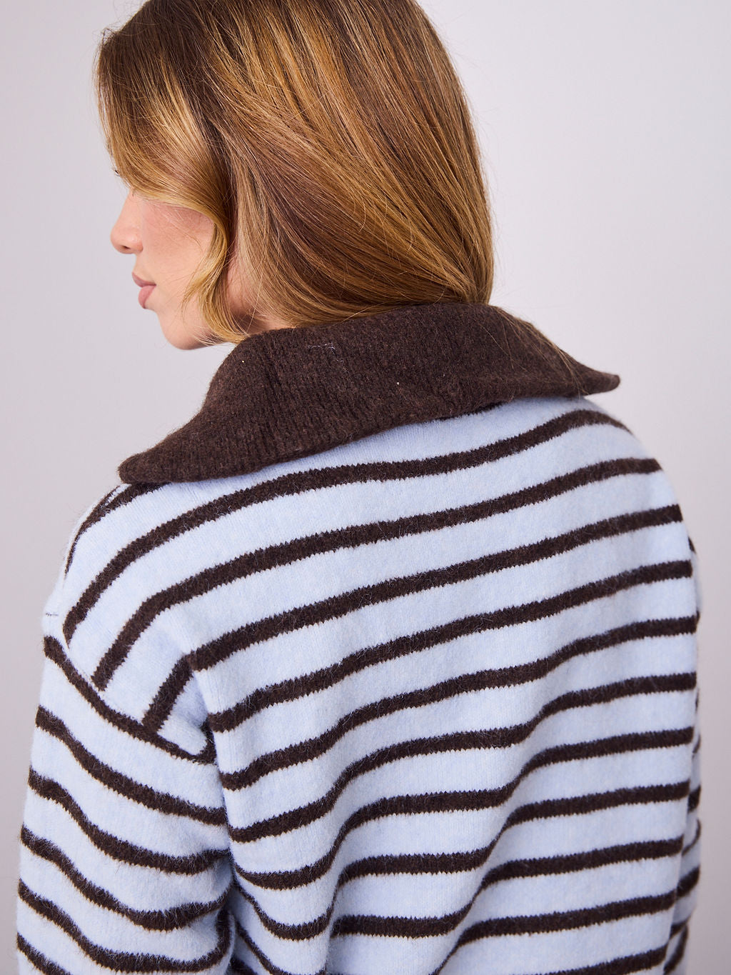 VIKKI KNIT - BLUE/CHOCOLATE