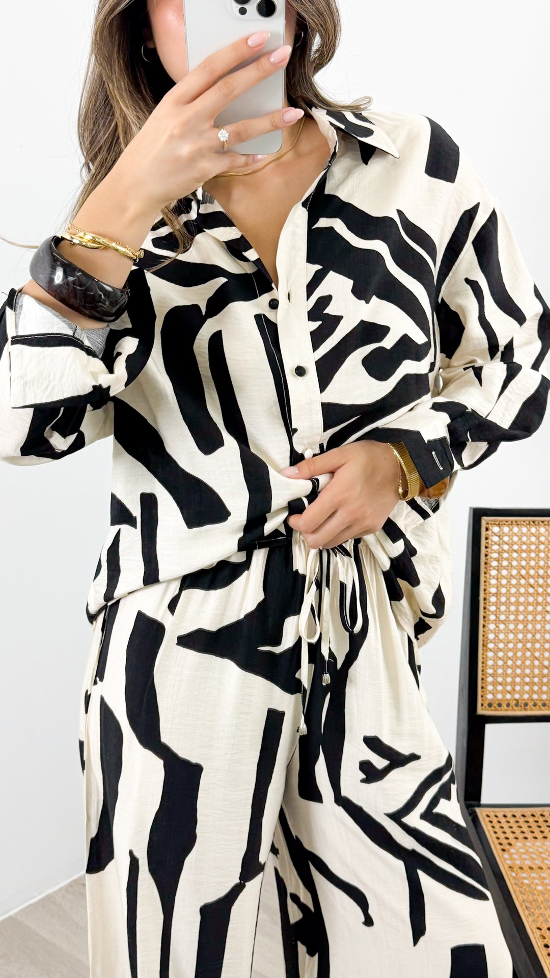 OWENS SHIRT - BEIGE/BLACK