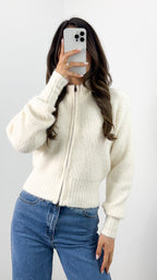 NOAH ZIP KNIT - CREAM
