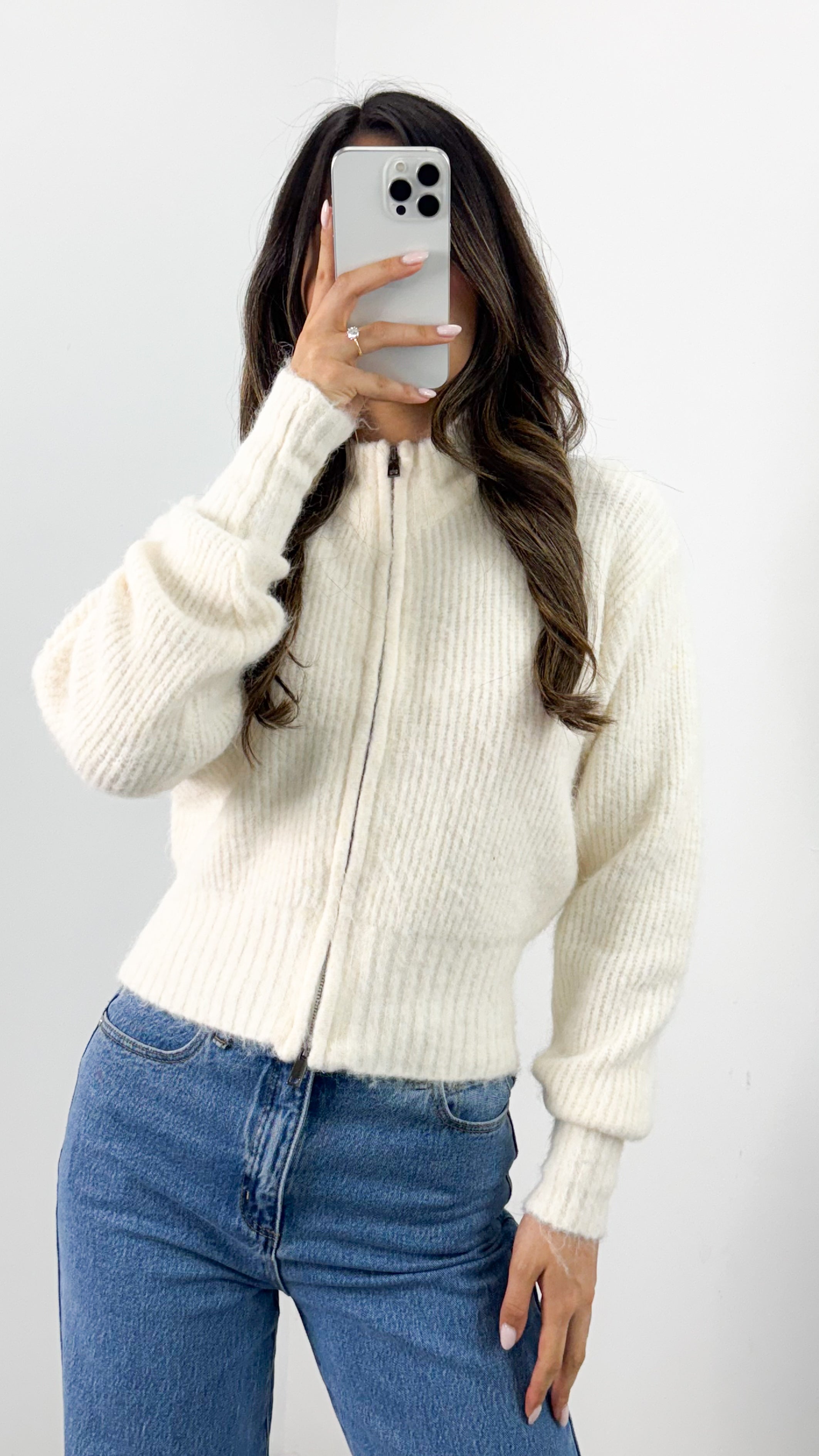 NOAH ZIP KNIT - CREAM