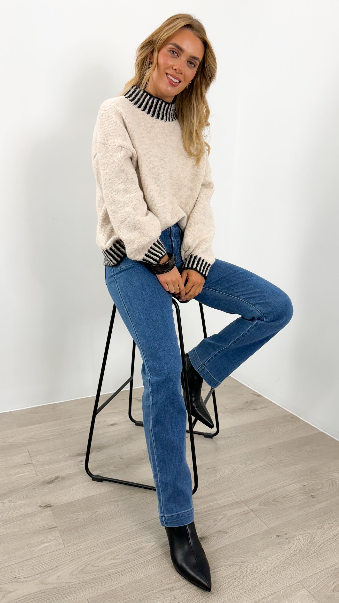 BESSIE STITCH KNIT - LATTE